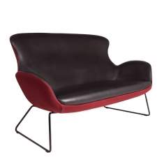 Lounge Sofa schwarz Leder Loungesofa rot Lounge Sitzmöbel SMV Snare