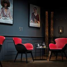 Sessel schwarz rot Konferenzsessel Konferenzstuhl SMV Sitz- & Objektmöbel Snare