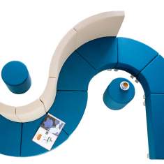 Modulare Sitzelemente blau Lounge Sitzmöbel, SMV Sitz- & Objektmöbel, WAVE