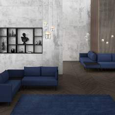 Modulare Sitzgruppen blau Lounge Sitzmöbel Kusch+Co Creva Soft Landscape