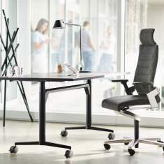 Bürostuhl exklusiv, Hoher Rücken, Leder, schwarz, | Bürodrehstuhl, Wilkhahn, ON Bürodrehstuhl