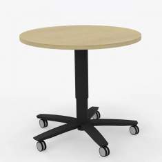 Rolltisch Holz Rolltische Konferenztisch auf Rollen Konferenztische Rund, CEKA, Lift-Tisch
