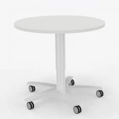Rolltisch Holz Rolltische grau Konferenztisch auf Rollen Konferenztische Rund, CEKA, Lift-Tisch