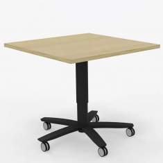 Rolltisch Holz Rolltische quadratisch Konferenztisch auf Rollen Konferenztische Rund, CEKA, Lift-Tisch