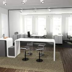 Amorpher Schreibtisch Module, weißer Schreibtisch, amorophe Büromöbel, moderne Büro Schreibtische CEKA, crossworxs