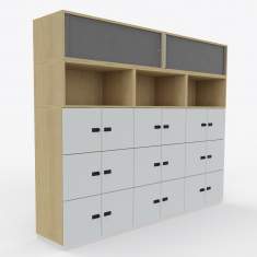 Büroeinrichtung Büro Schrank Raumteiler Holz Rolladen, Büroschrank, CEKA, CombiNeo Modularsystem