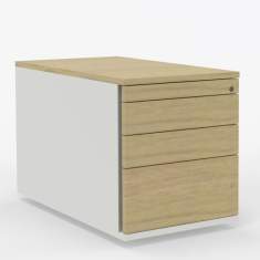 Rollcontainer Büro kleiner Büroschrank Rollen Bürocontainer abschließbar, CEKA, Plano