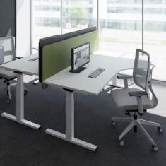Höhenverstellbarer Schreibtisch elektrisch ergonomische Schreibtische weiss Bürotisch CEKA Styles mit Kreativplatte