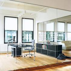 Moderner Schreibtisch schwarz Büro Schreibtische Metall Büromöbel USM Schreibtisch, USM Einzelarbeitsplatz