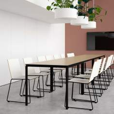 Tischsystem Holz Konferenztisch Reihenverbindung Konferenztiche stapelbar Tisch rosconi Objektmöbel - mandelbrot