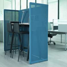 akustik Stellwand blau mobile Trennwände Büro Stellwände Steelcase B-Free Screen