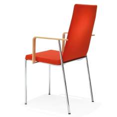 Besucherstuhl rot Besucherstühle Kantinen Stuhl Cafeteria Stuhl Holzschale stapelbar Kusch+Co 3100 Scorpii 3130