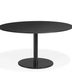 klassischer Säulentisch schwarz Bistrotisch Kusch+Co 
runde Tischplatte