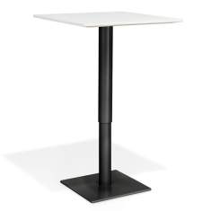 höhenverstellbarer Säulentisch Quadratisch schwarz weiße Tischplatte Kusch+Co Tisch