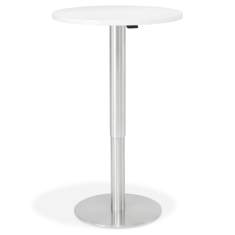 höhenverstellbarer Säulentisch rund weisse Tischplatte Stehtisch Kusch+Co Tisch