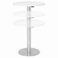höhenverstellbarer Säulentisch rund weisse Tischplatte Stehtisch Kusch+Co Tisch