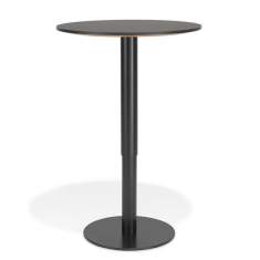 höhenverstellbarer Säulentisch rund schwarze Tischplatte Stehtisch Kusch+Co Tisch