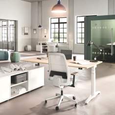 elektrisch höhenverstellbarer Schreibtisch Holz Schreibtische Assmann Büromöbel Canvaro Schreibtischsystem