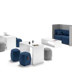 Konferenztisch weiss Beistelltisch Stehtisch Assmann Büromöbel Syneo Line Lounge Tische