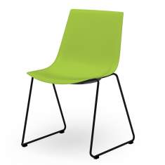Besucherstuhl grün Besucherstühle Kunststoff Konferenzstuhl Kuffengestell Cafeteria Stuhl Rosconi Objektmöbel - BLAQ 469