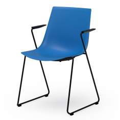 Besucherstuhl blau Besucherstühle Kunststoff Konferenzstuhl Kuffengestell Cafeteria Stuhl Rosconi Objektmöbel - BLAQ 469