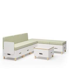 Modulare Sitzgruppen Lounge Sitzmöbel modular grün Sitzlandschaft Rosconi Objektmöbel - Kouti