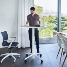 Rolltisch weiss Rolltische höhenverstellbar Büro Sedus se:assist
rechteckige Tischplatte
