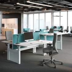Höhenverstellbarer Schreibtisch Büro Schreibtische weiss Palmberg CREW
Doppelarbeitsplatz