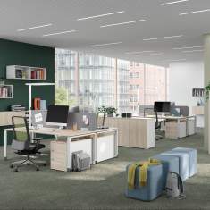 Design Schreibtisch weiss modern Palmberg, Schreibtisch PENSUM
Doppelarbeitsplatz
