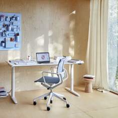 Höhenverstellbarer Schreibtisch elektrisch ergonomische Schreibtische weiss Vitra Tyde 2 Workstations Einzeltisch