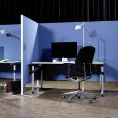 Mobile Stellwände blau Trennwand Büro, SystemBau Klein, EasyTop