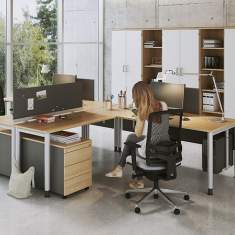 Schreibtisch Design Büromöbel Schreibtische Holz braun OKA-Büromöbel, Simply