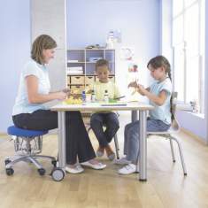 Ergonomischer Bürostuhl blau Schreibtischstuhl ergonomisch, Haider Bioswing Foxter