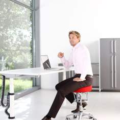 Ergonomischer Bürostuhl rot Schreibtischstuhl ergonomisch, Haider Bioswing Foxter