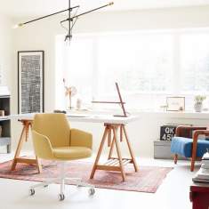 Drehstühle Büro Design Drehstuhl gelb Bürostühle mit Armlehnen HAWORTH, Poppy