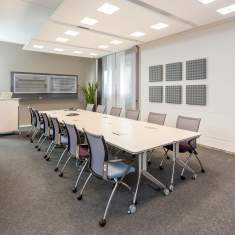 Klapptisch mit Rollen Klapptische Büromöbel weiss Büro Tisch fahrbar Haworth Planes