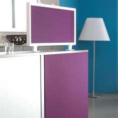 Schreibtisch Sichtschutz Schreibtischaufsatz violett Tischtrennwand HAWORTH, Akustik Sichtblende Universal Screens