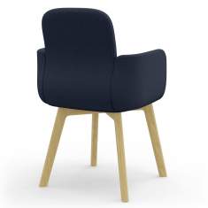 Besucherstuhl Holz Sessel Lounge Besucherstühle dunkelblau Viasit Lirix