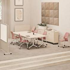 Besucherstuhl rosa Besucherstühle mit Rollen Konferenzstuhl Büro Konferenzstühle Kinnarps Siro